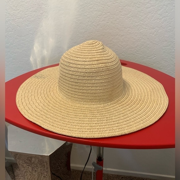 Vintage Straw Brim Hat Beach Vacation Summer Boho Chic Bohemian Cream - Picture 2 of 7